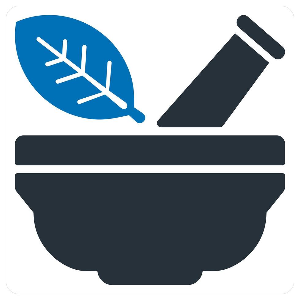 naturopathy and herbal icon concept in blue color vector