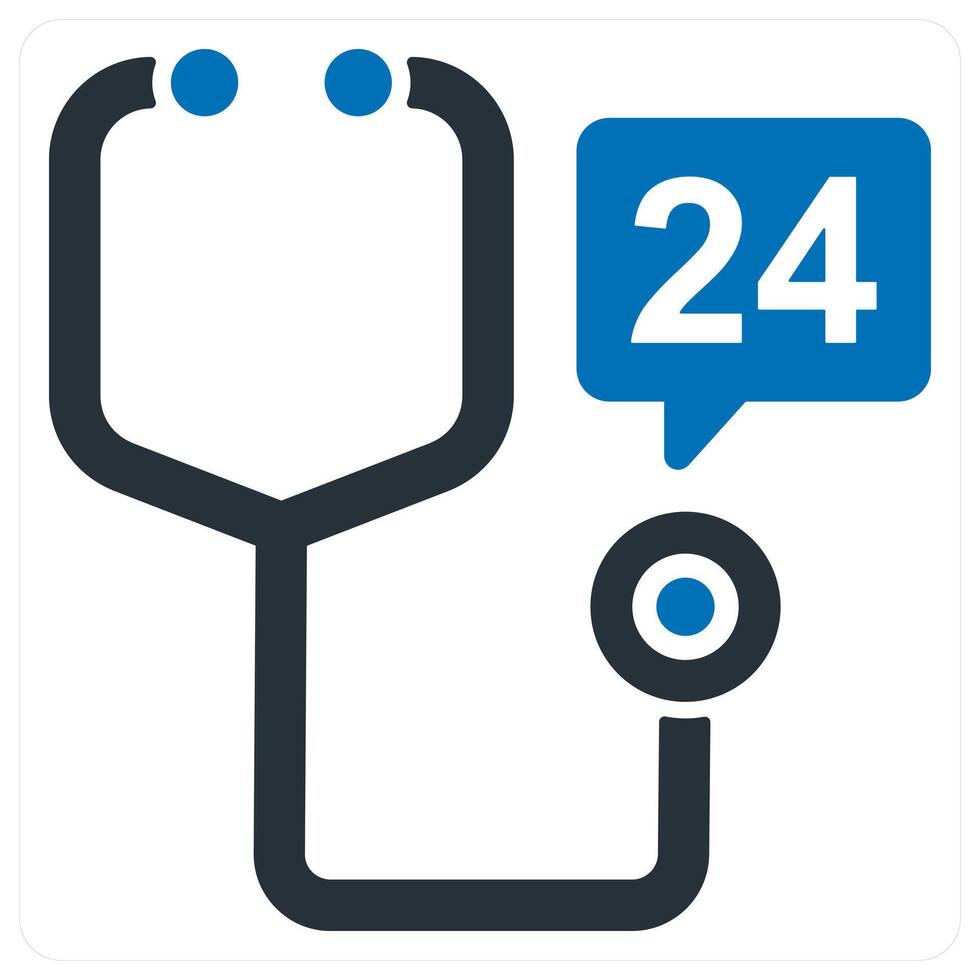 24x7 medical service in blue color vector