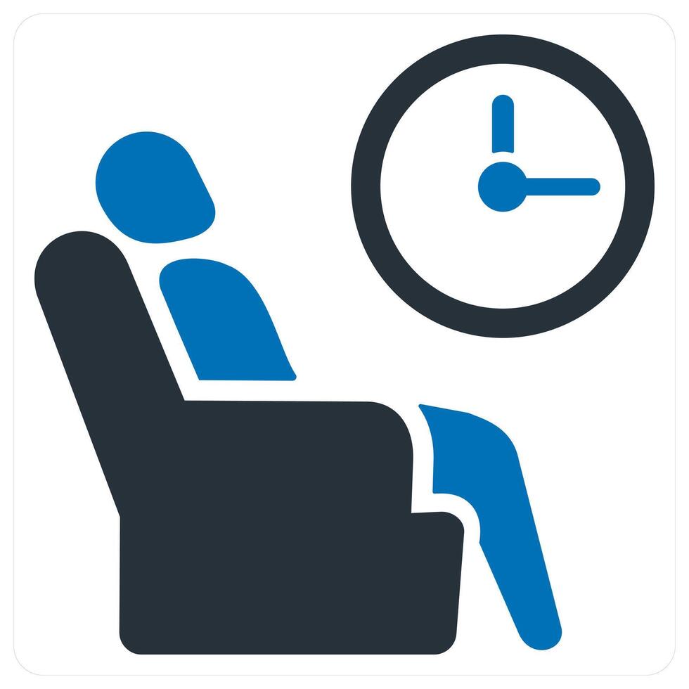 waiting room and health care icon concept in blue color vector