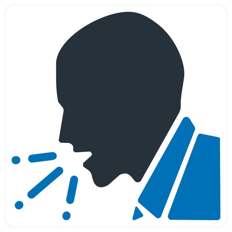 cough and cold icon concept in blue color vector