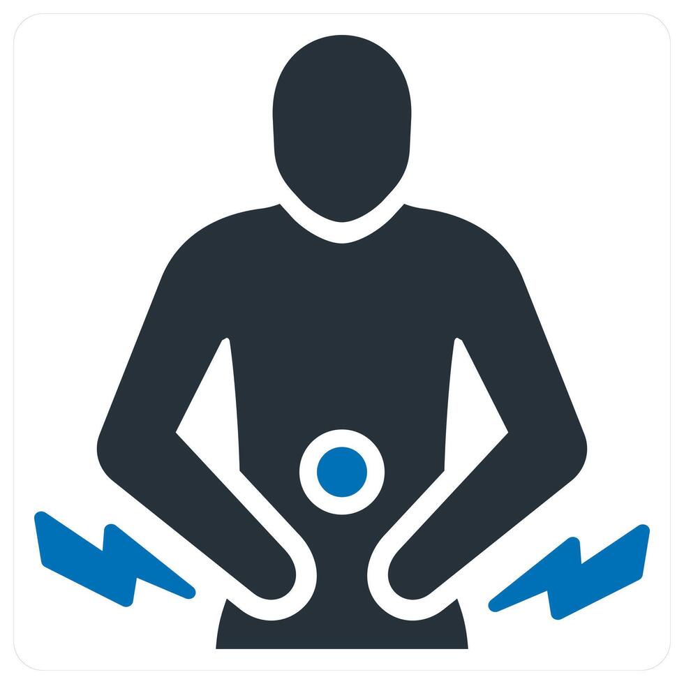 diarrhea and icon concept in blue color vector