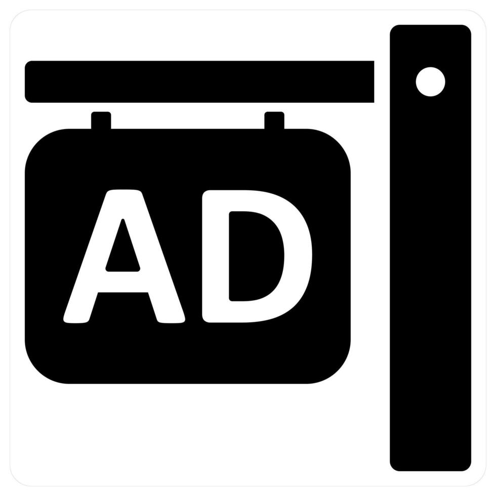 Street Ad and advertisement icon concept in black color vector