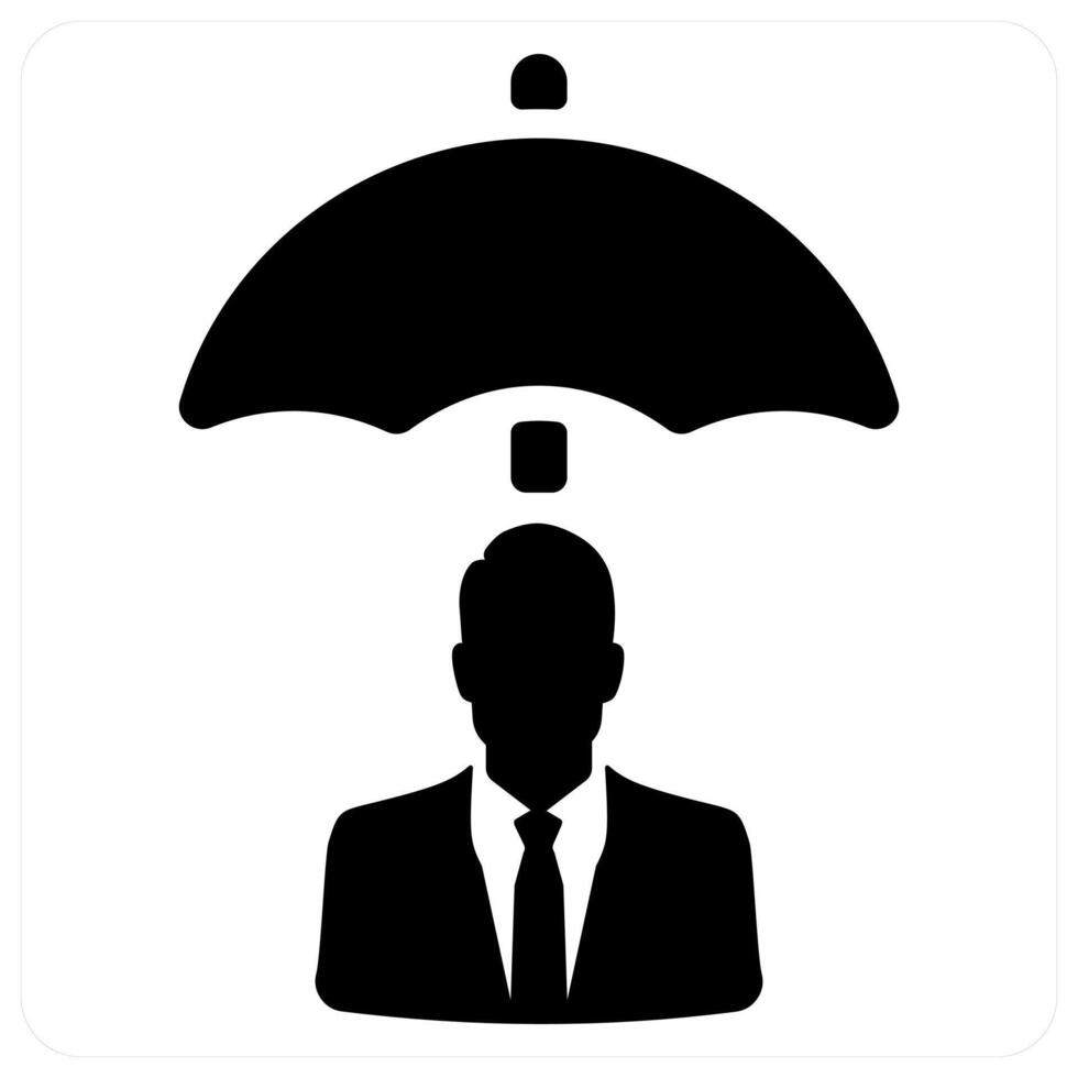 Individual Insurance icon concept in black color vector