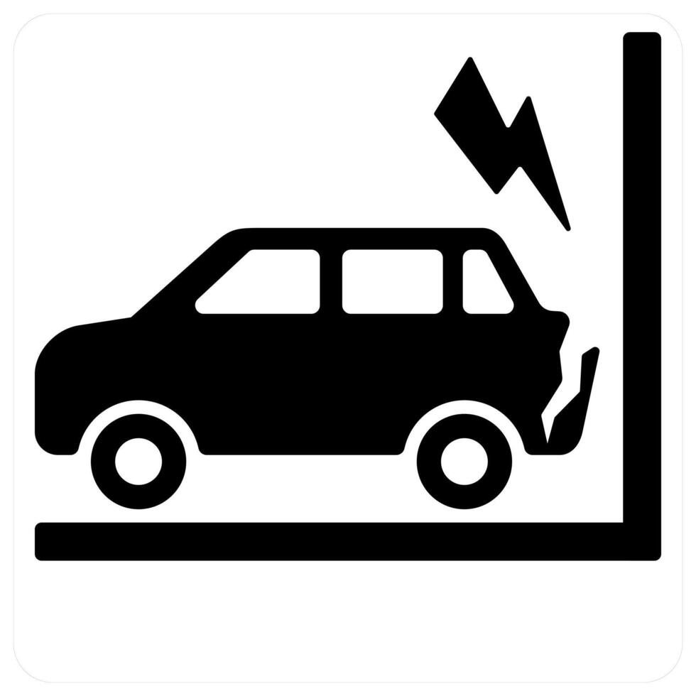 Car Accident concept in black color vector