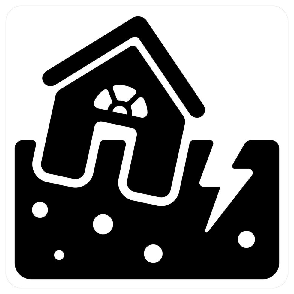 Earthquake Damage icon concept in black color vector
