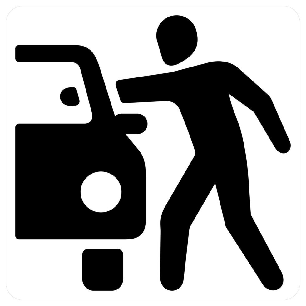 Theft insurance icon concept in black color vector