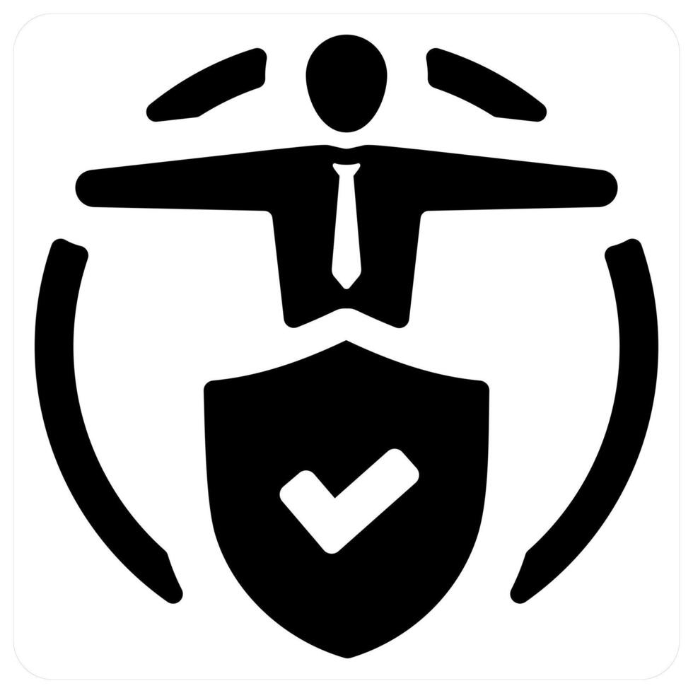 Insured Person icon in black color vector