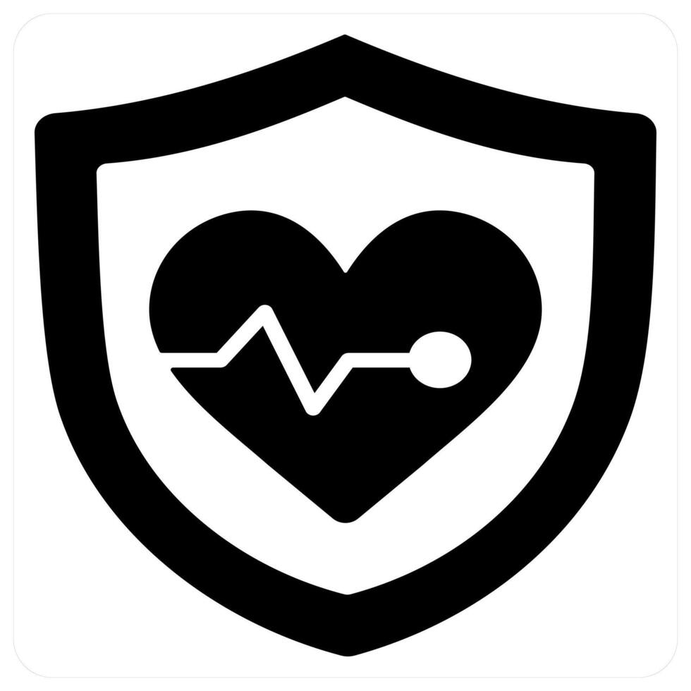 Health Insurance icon concept in black color vector