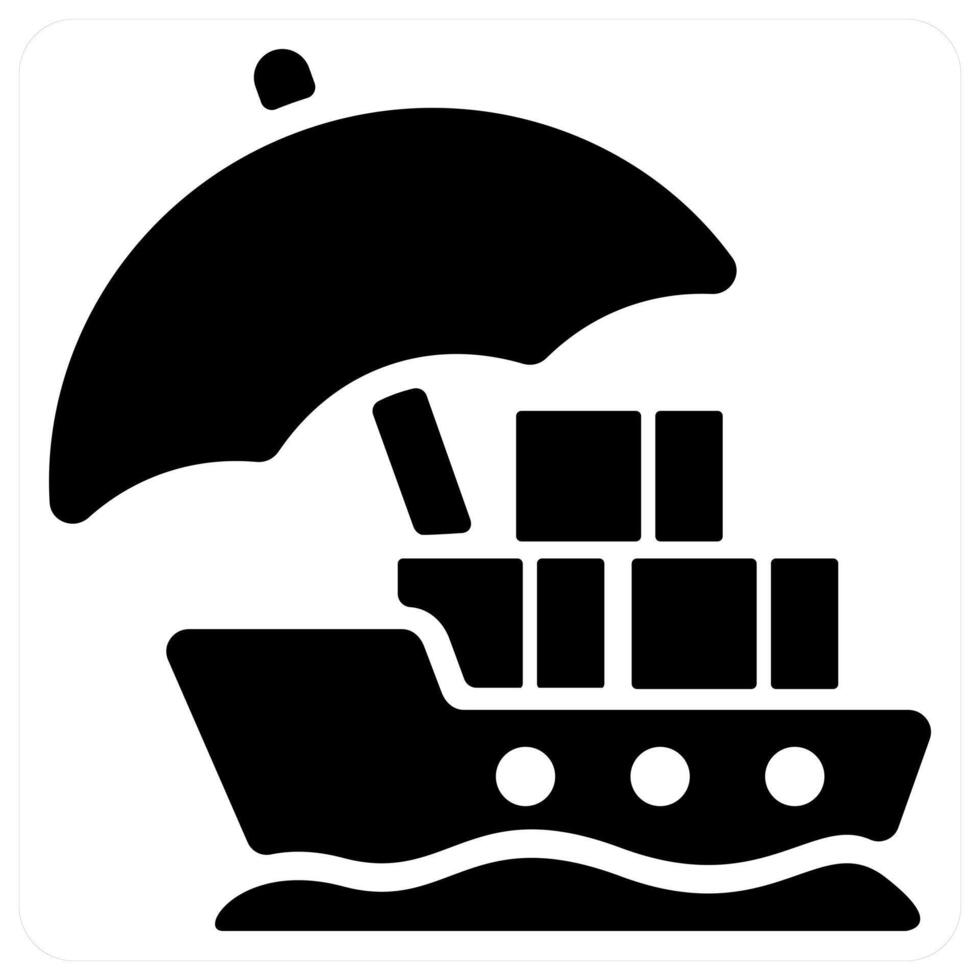 Cargo Insurance icon concept in black color vector