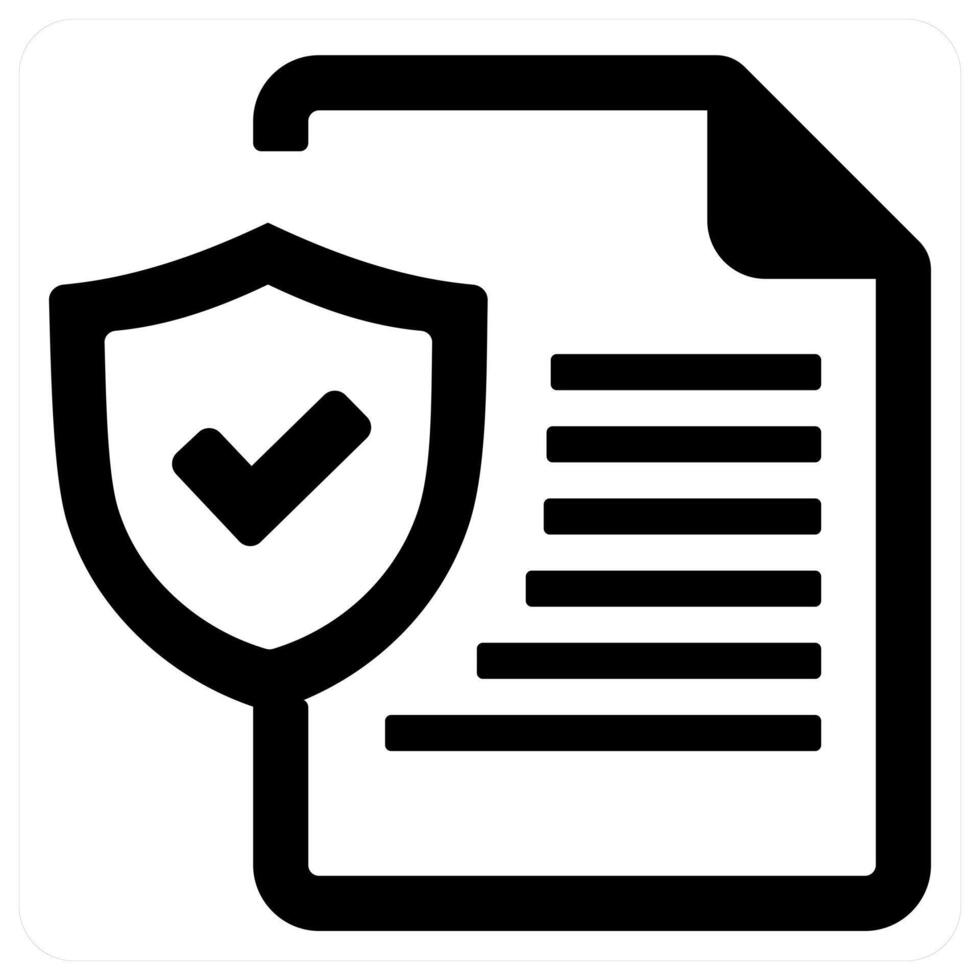Insurance policy protection icon in black color vector