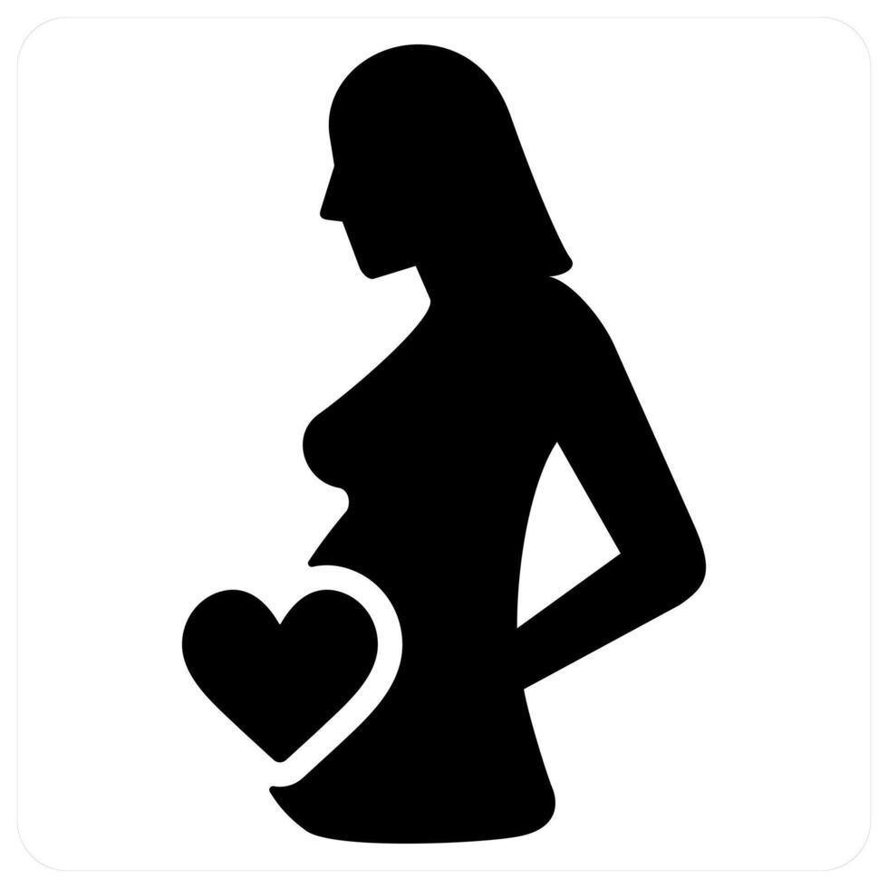 Maternity insurance icon concept in black color vector
