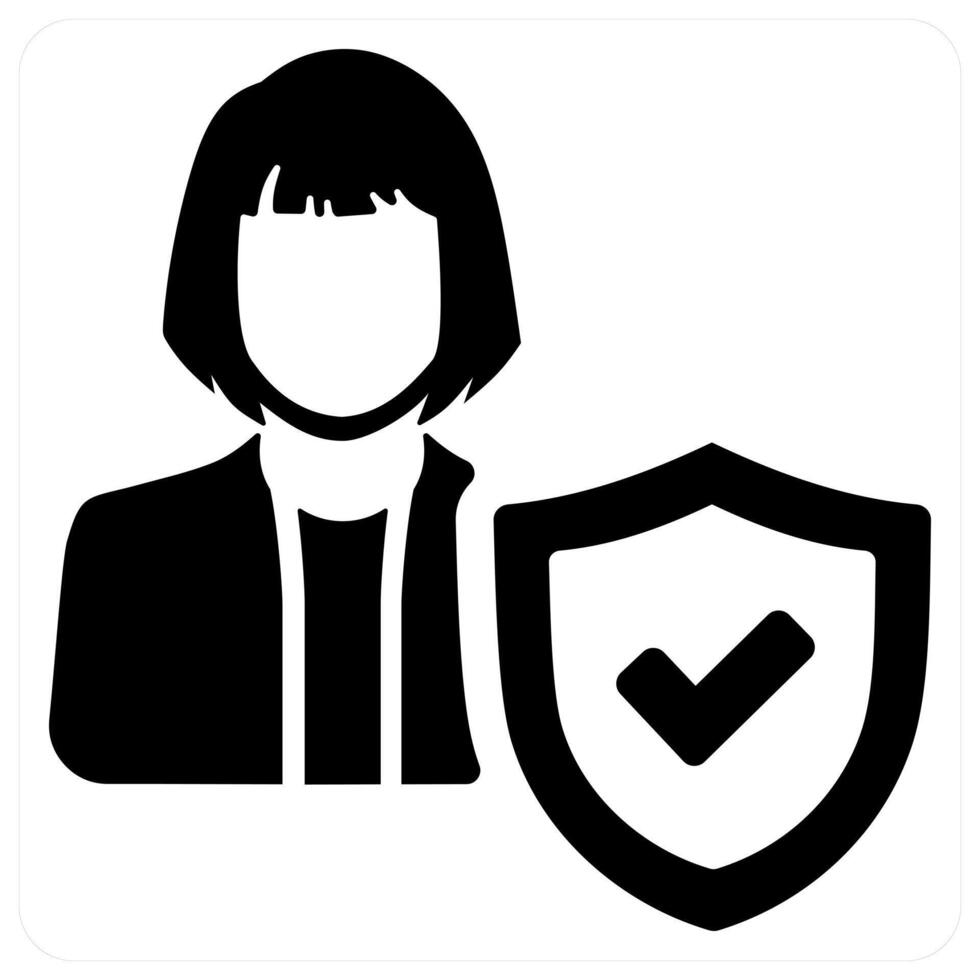 Insured Women icon concept in black color vector