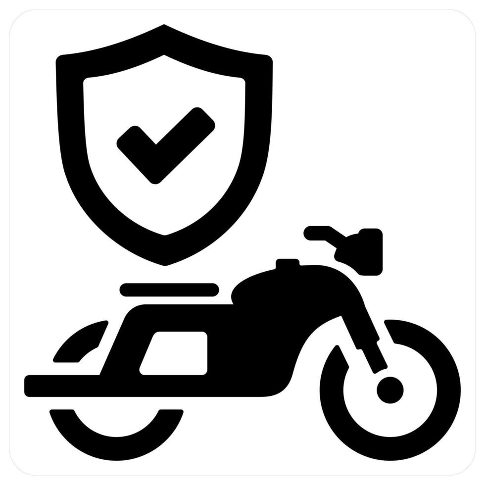 Motorcycle Insurance icon concept in black color vector