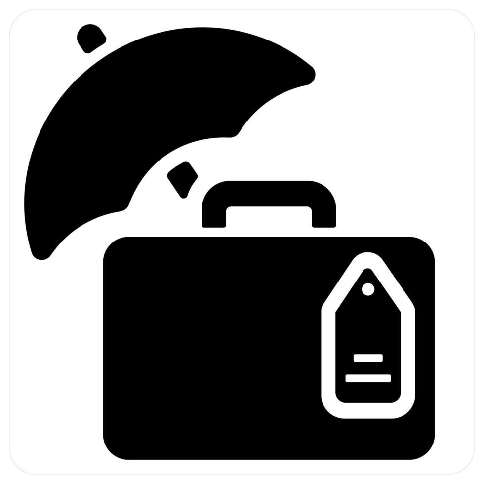 Travel Insurance icon in black color vector