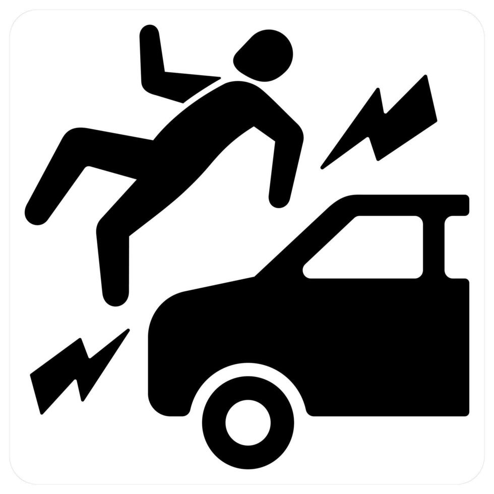 Car Hit icon concept in black color vector