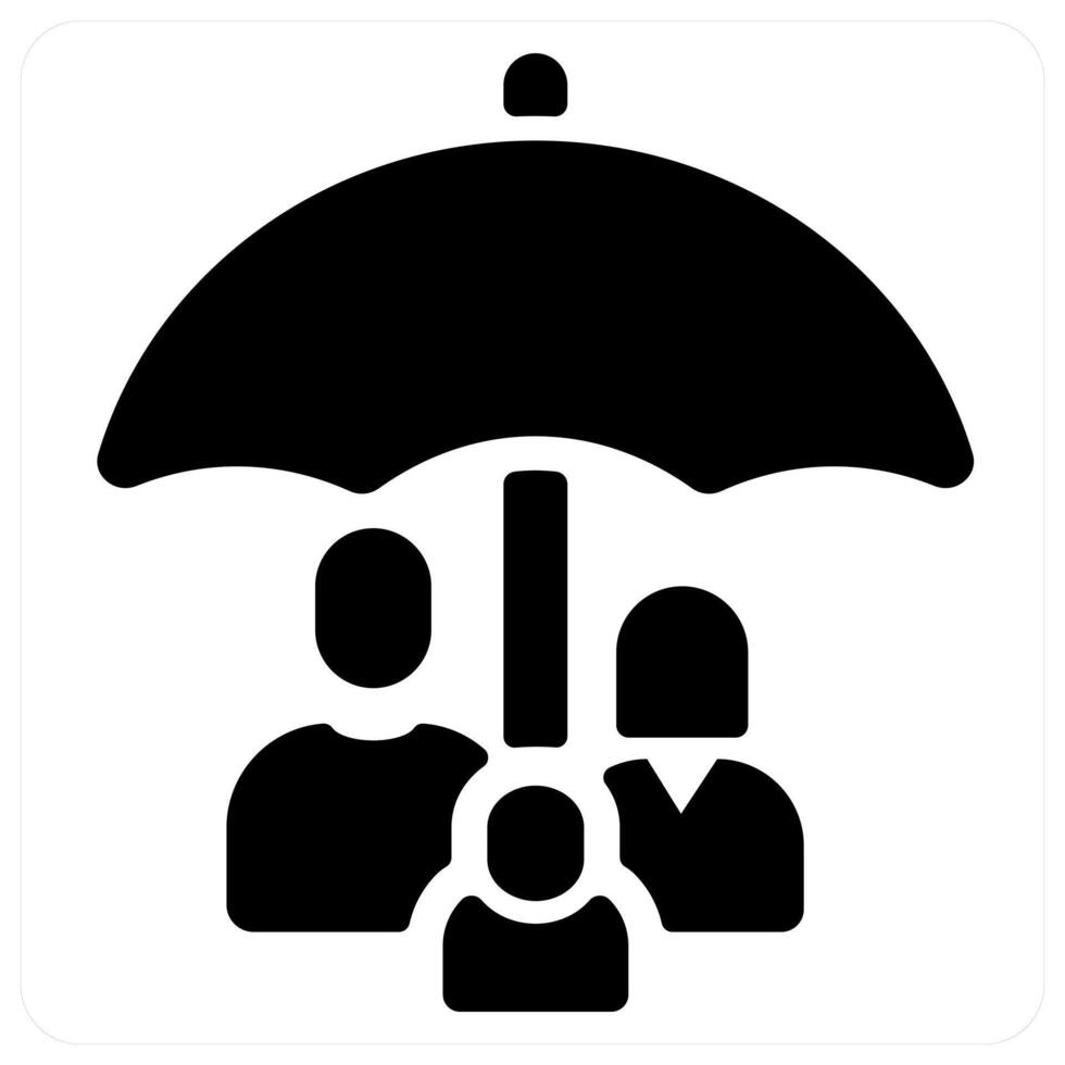 Family Insurance icon concept in black color vector