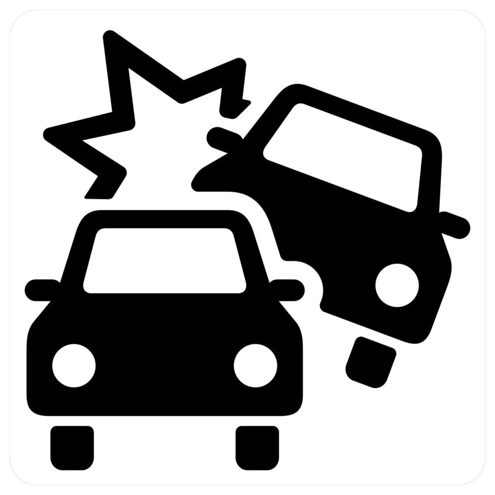 Car Accidental icon concept in black color vector