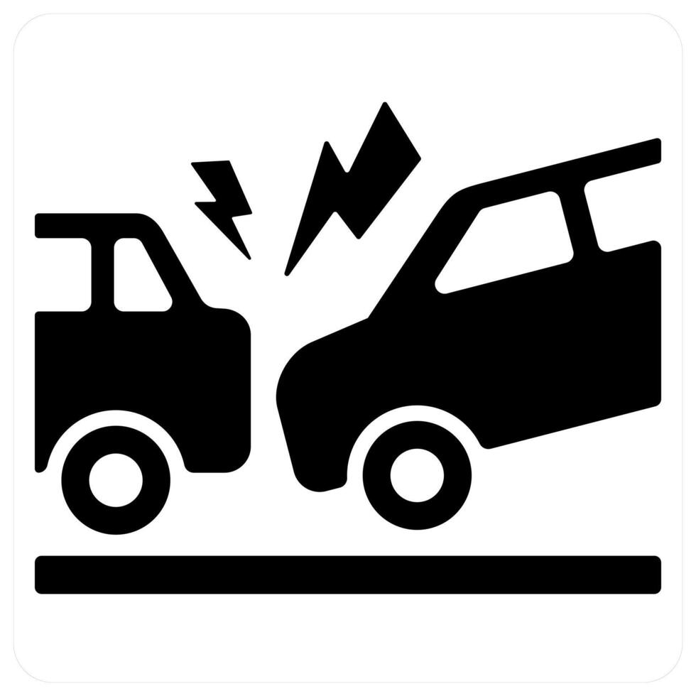 Car Accident icon concept in black color vector