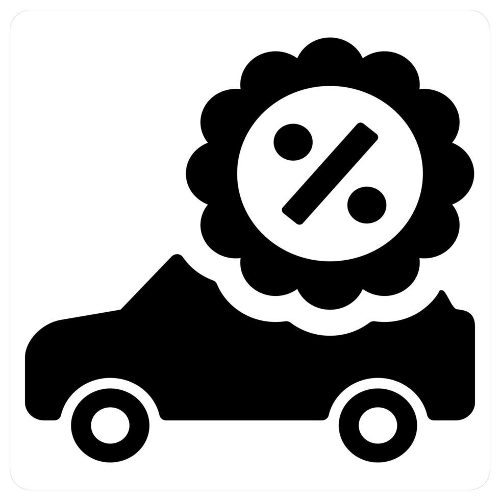 car loan and car icon concept in black color vector