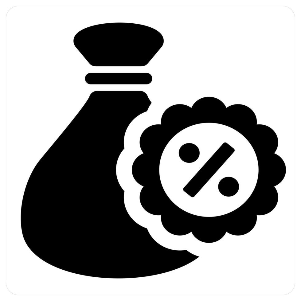 loan rate icon concept in black color vector
