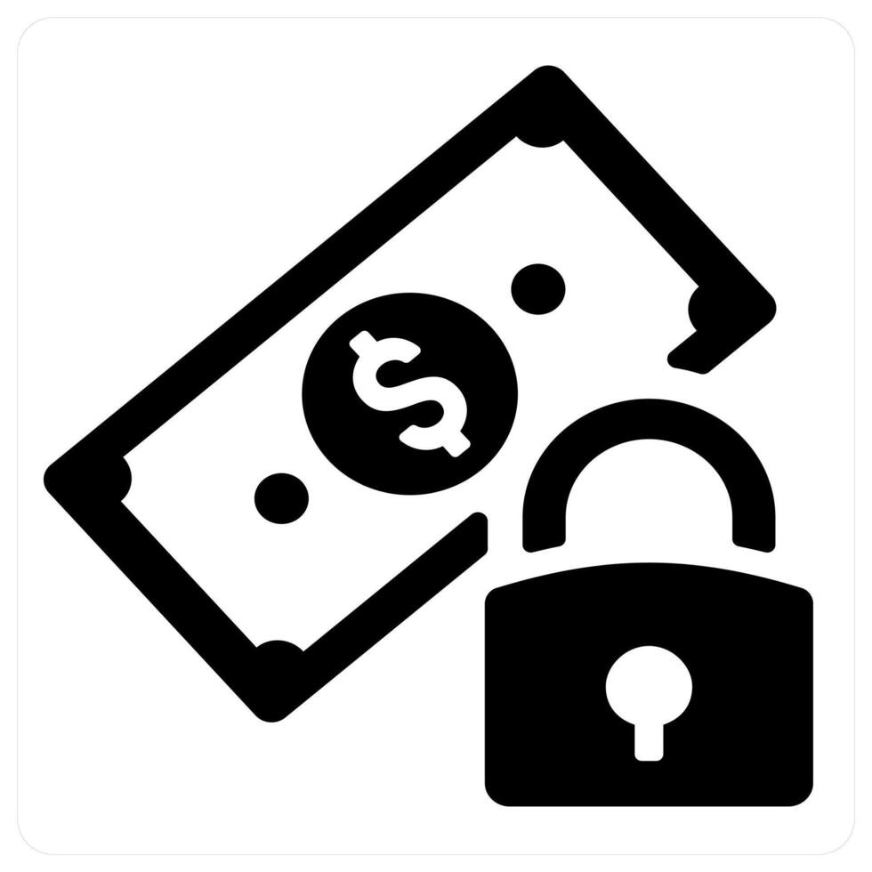 Secured loan icon concept in black color vector