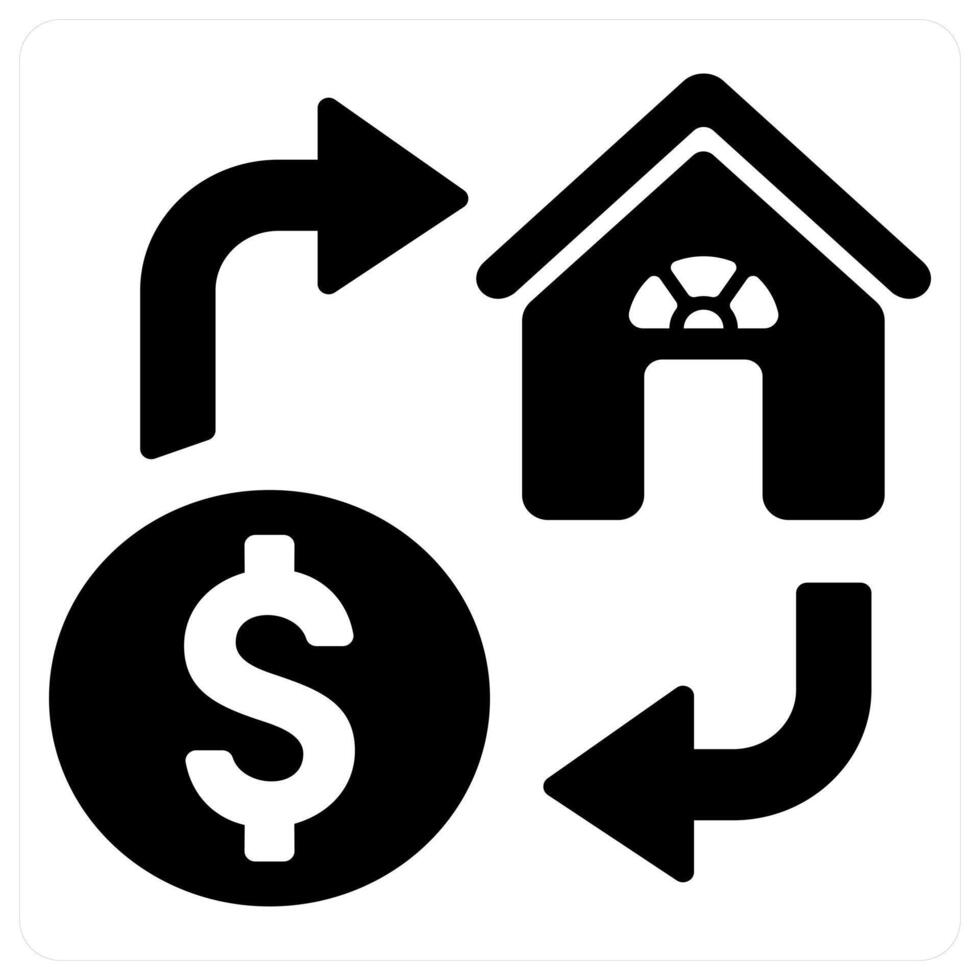 home loan and loan in black color vector
