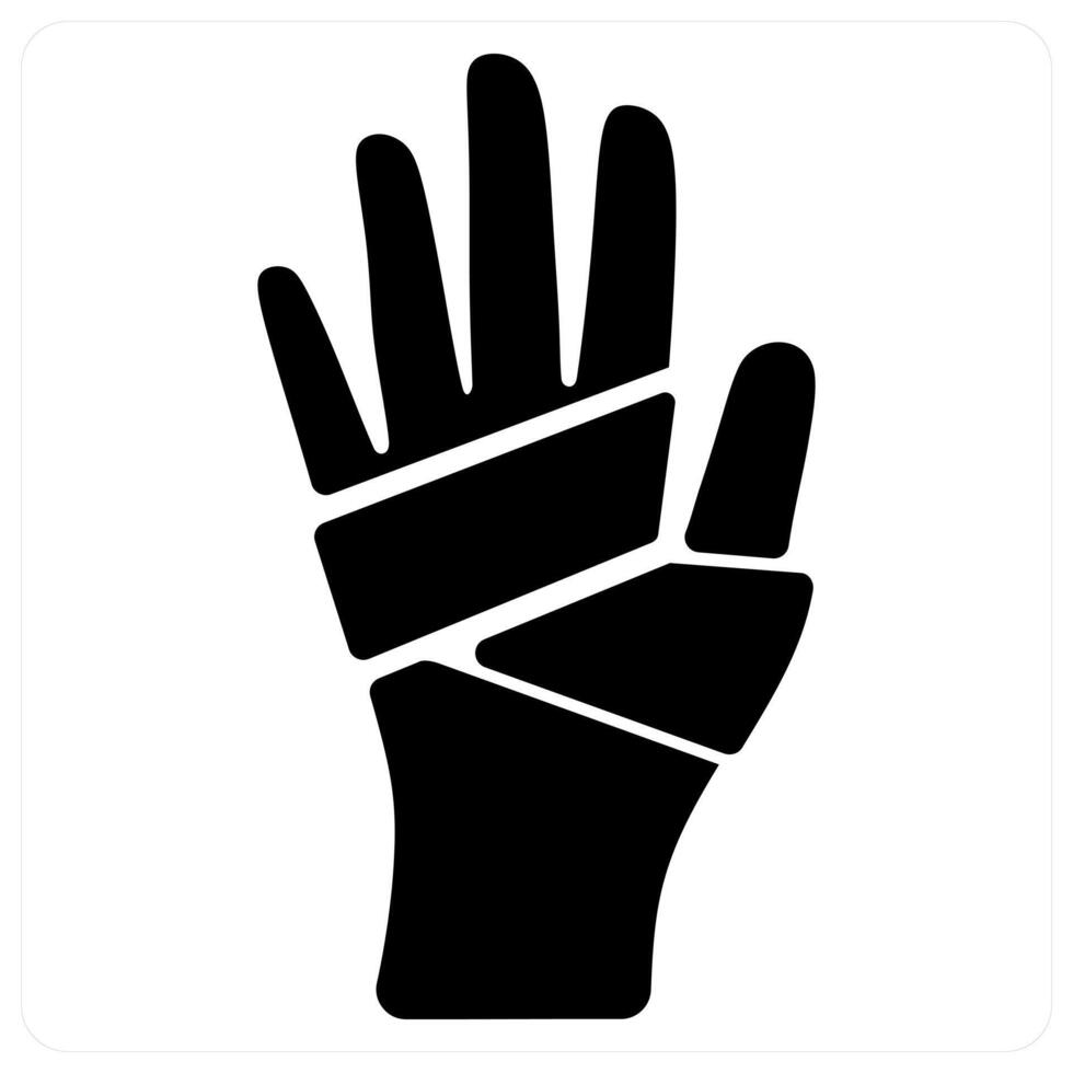 hand fractutre and bandage icon concept in black color vector