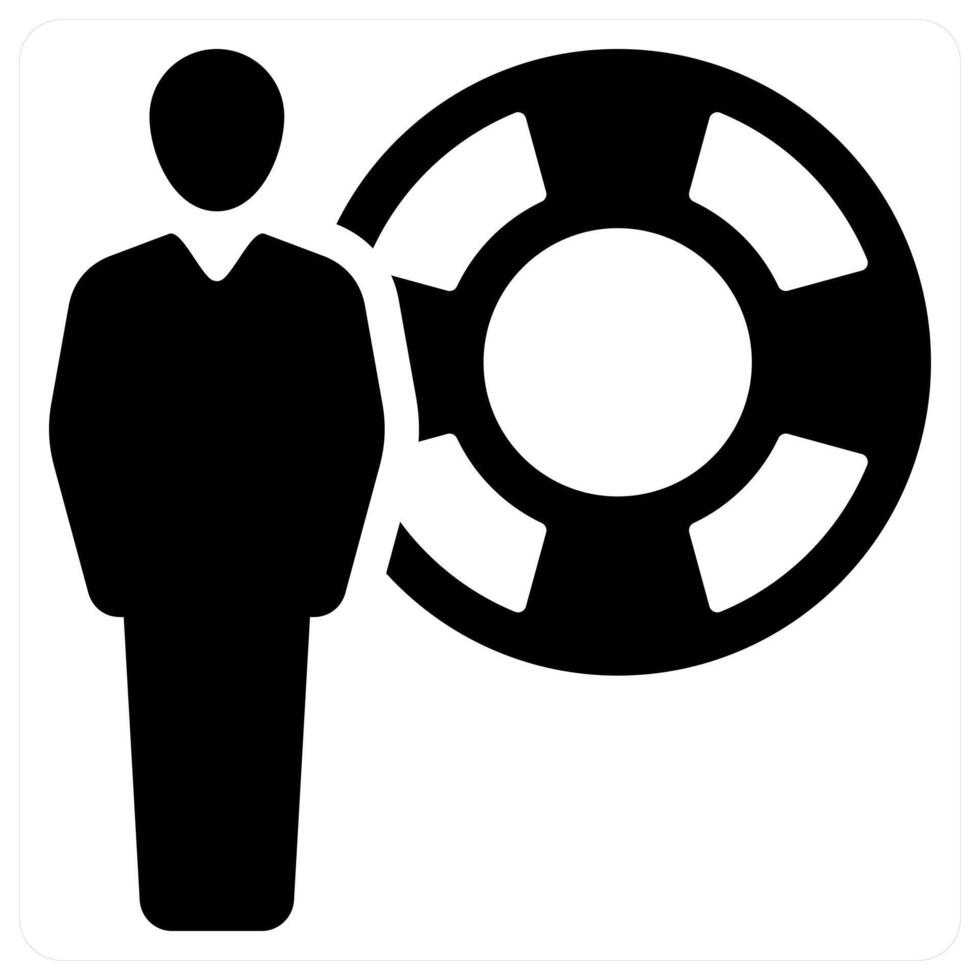 life insurance and Insurance icon concept in black color vector