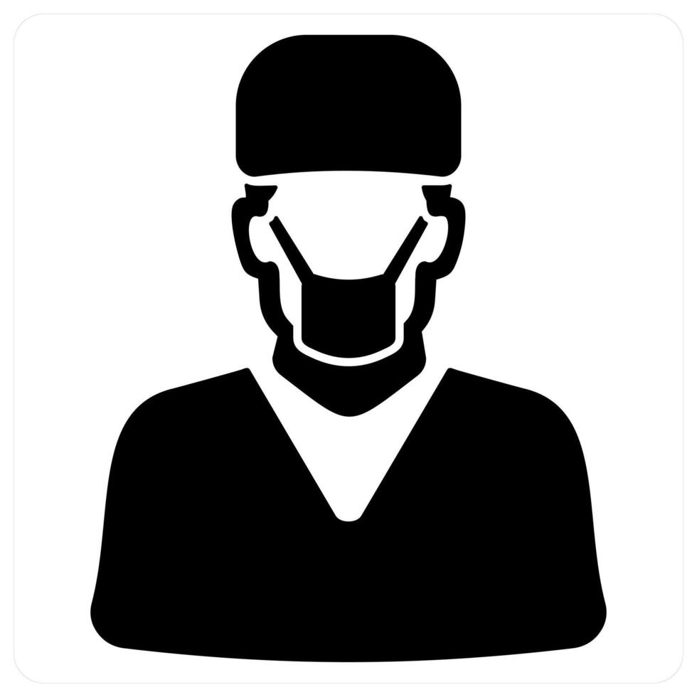 surgeon and doctor icon concept in black color vector