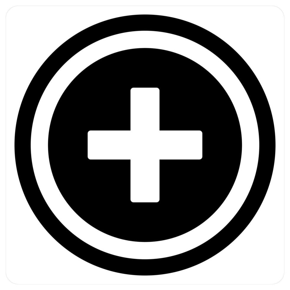 first aid symbol icon concept in black color vector