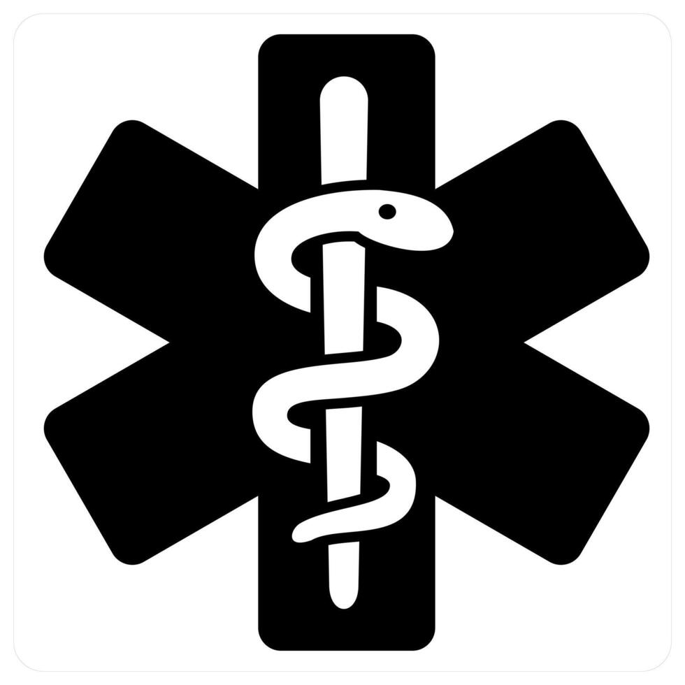 caduceus and medicine icon concept in black color vector