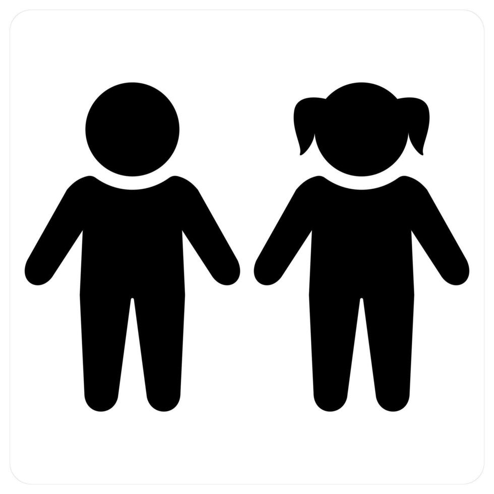 children and baby icon concept in black color vector