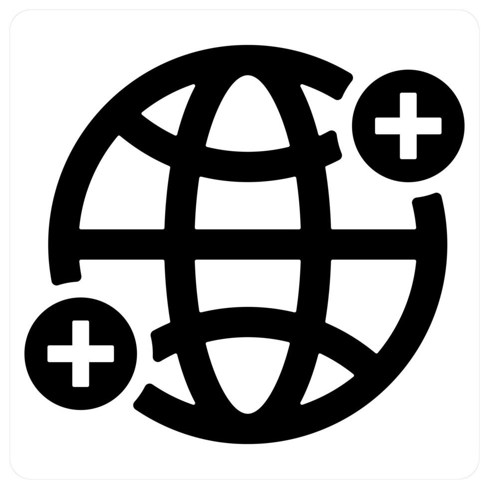 global medical service icon concept in black color vector