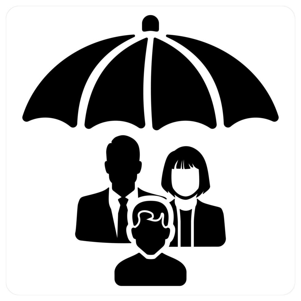 family health insurance icon concept in black color vector