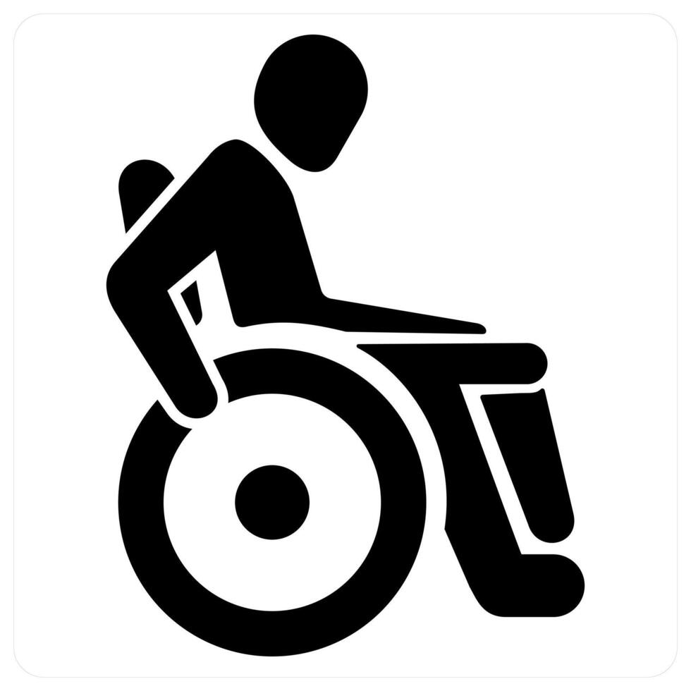 disability and wheel chair icon concept in black color vector