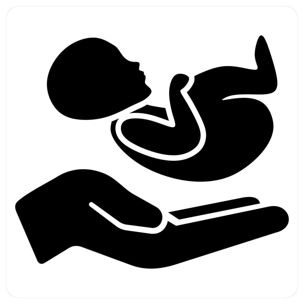 postnatal care and medical icon concept in black color vector