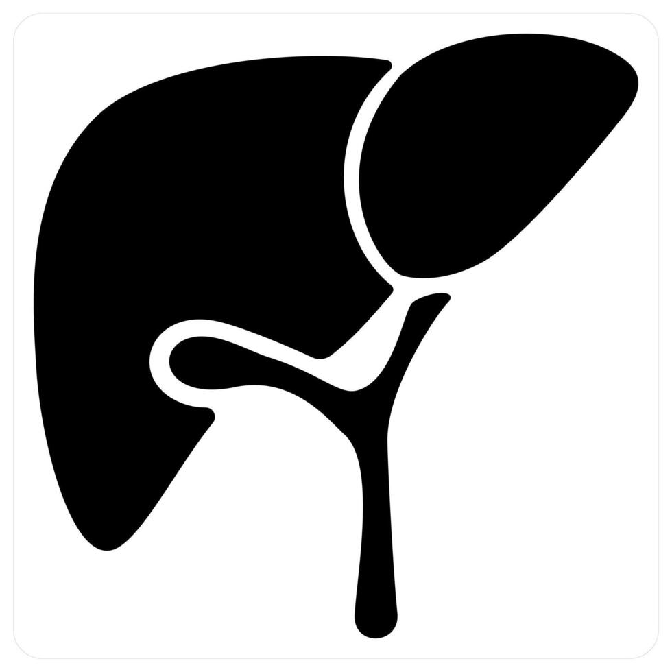 hepatology and liver icon concept in black color vector