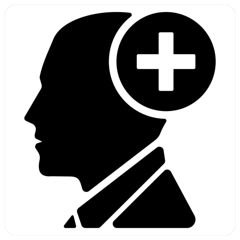 psycharity and mental health icon concept in black color vector