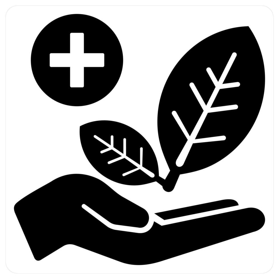 alternative medicine and herbal icon concept in black color vector