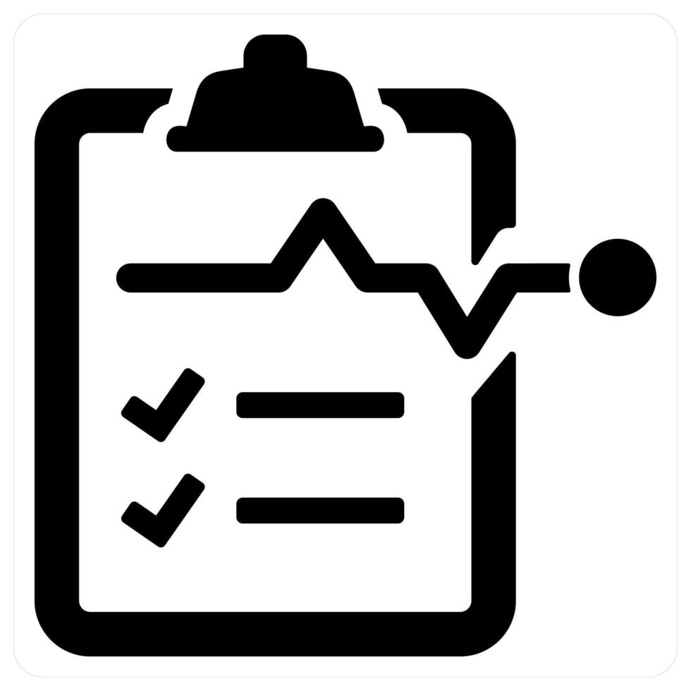 medical test and report icon concept in black color vector