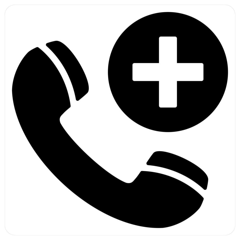 on call medical service icon concept in black color vector