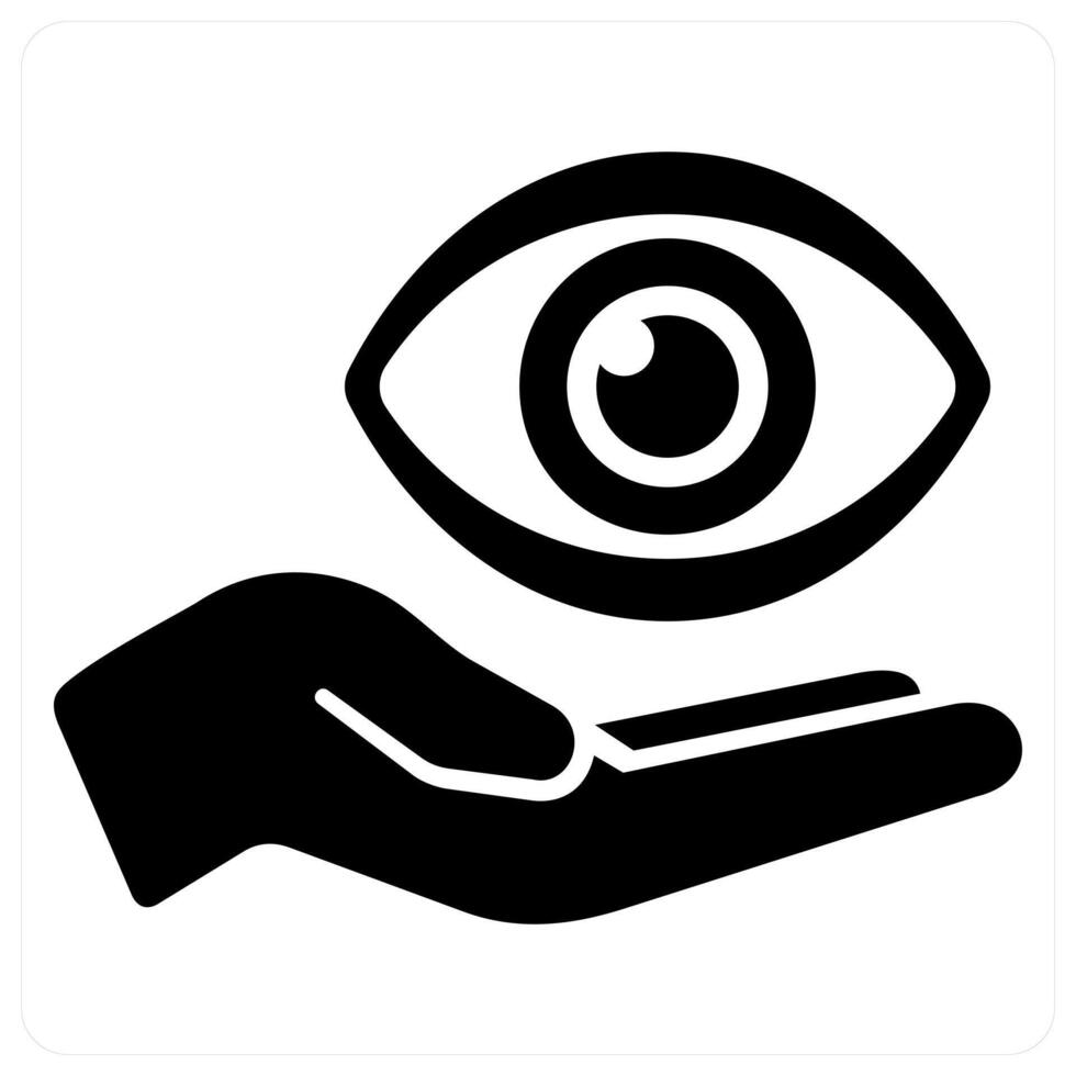 eye care and icon concept in black color vector