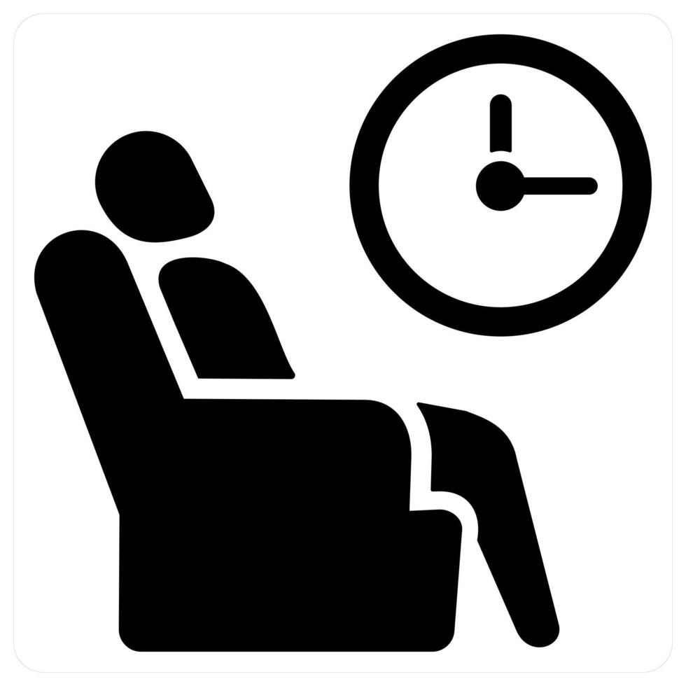 waiting room and health care icon concept in black color vector