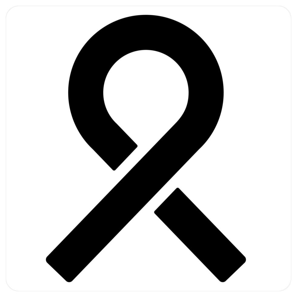awarness ribbon and aids icon concept in black color vector
