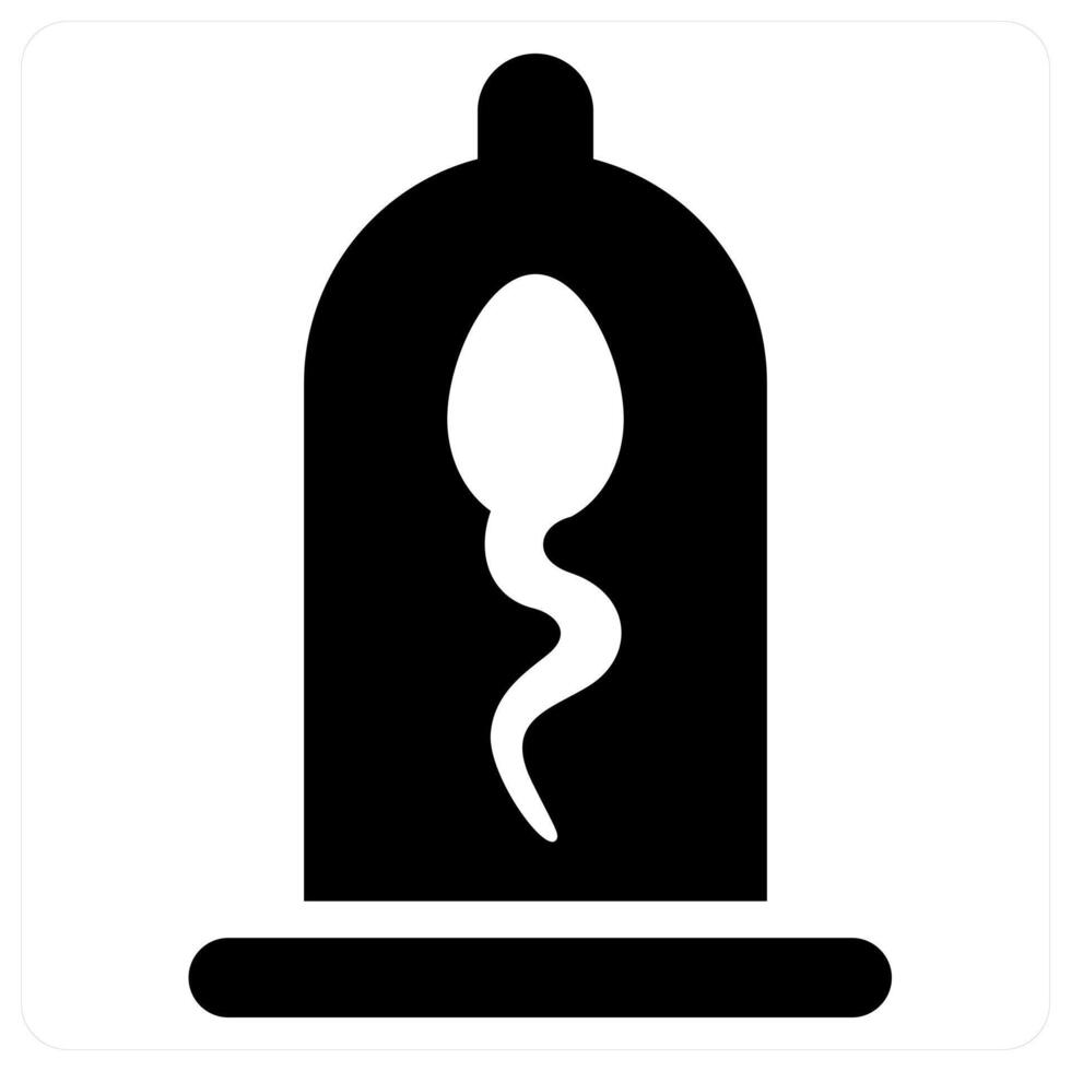 protection and sperm icon concept in black color vector