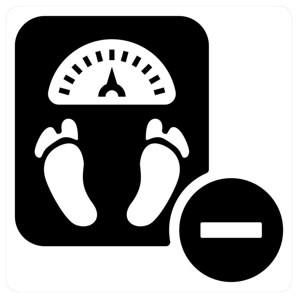 weight loss and diet icon concept in black color vector