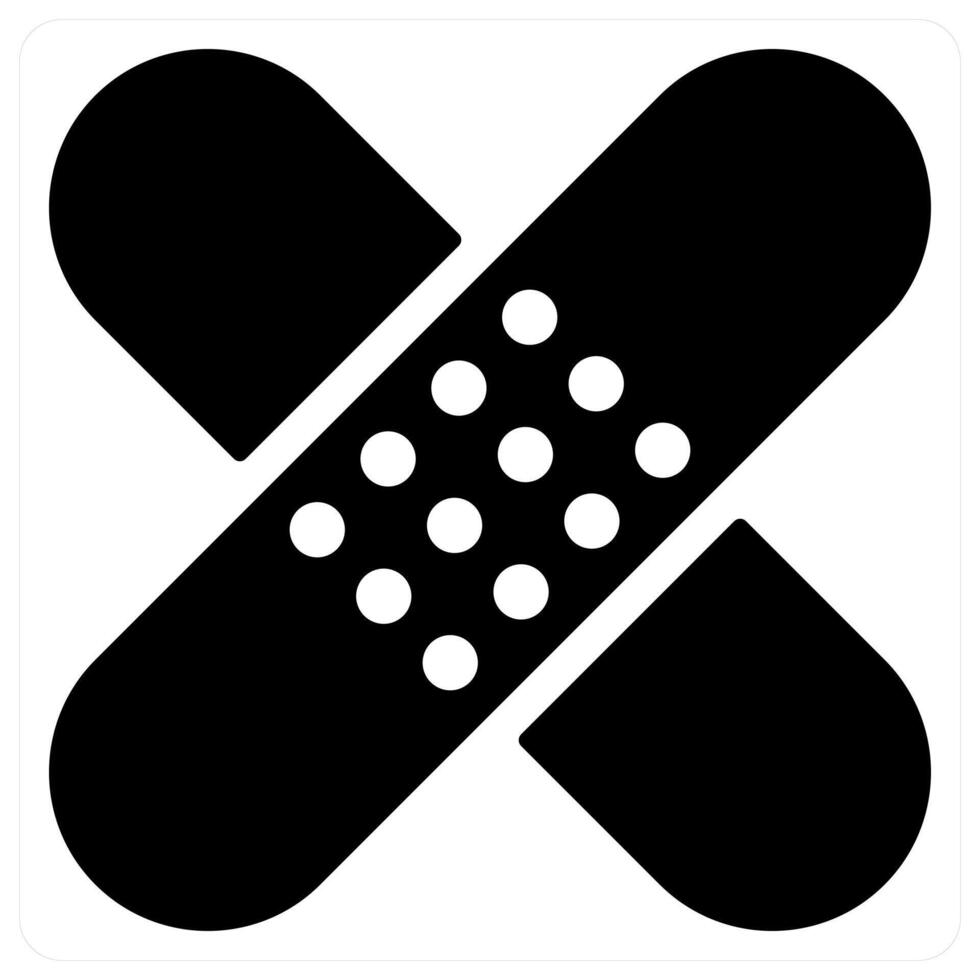 band aid and injury icon concept in black color vector