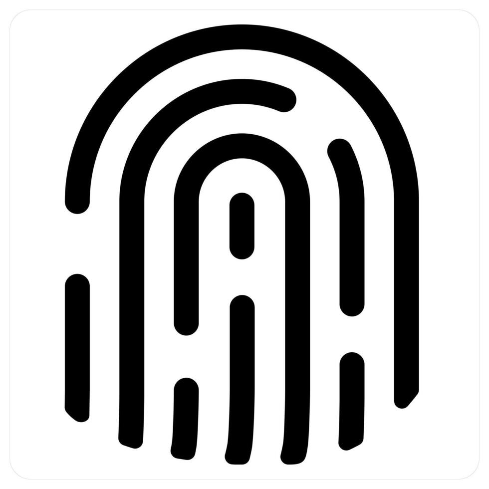 fingerprint and identity icon concept in black color vector