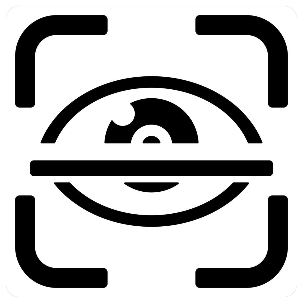 eye scan and scanning icon concept in black color vector
