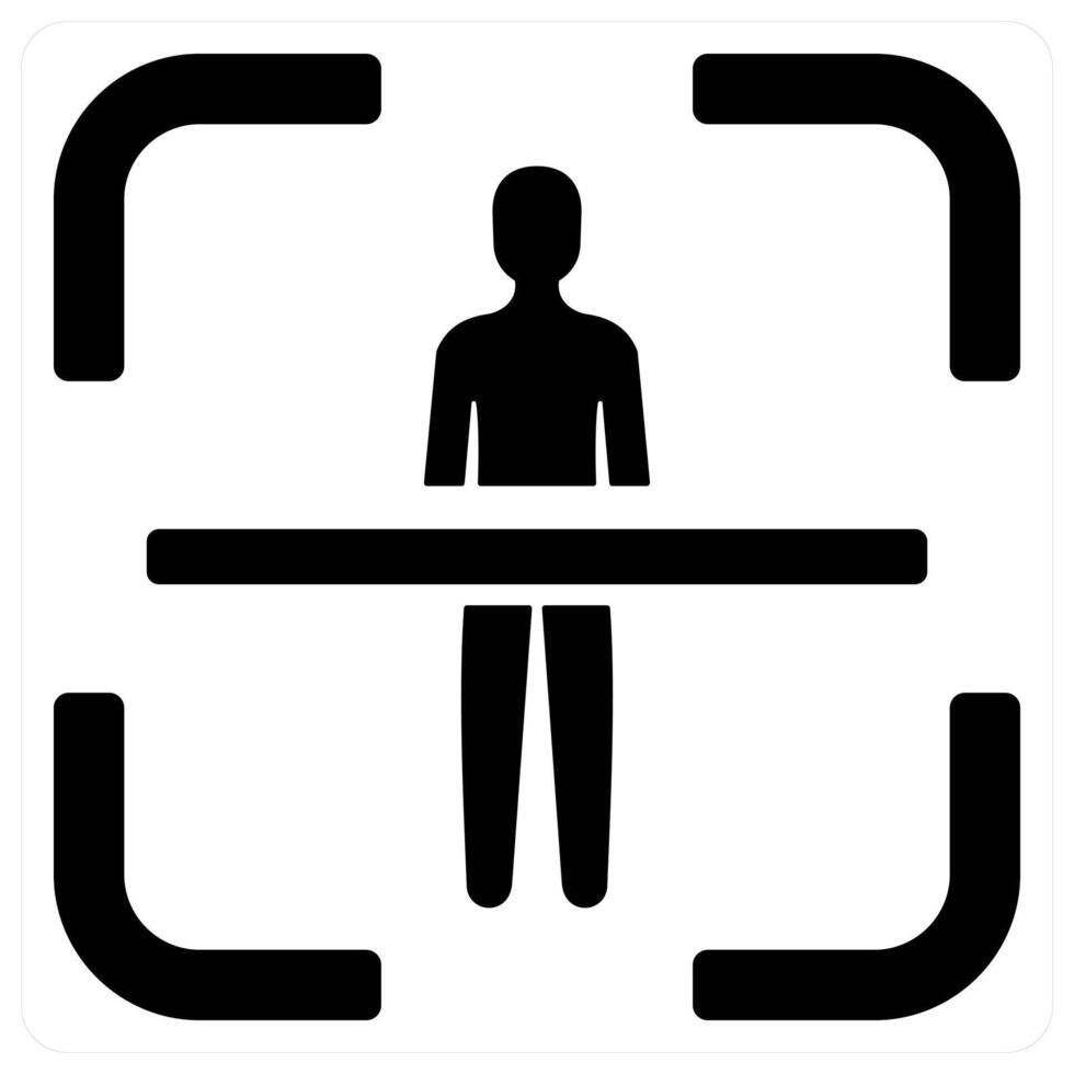 scan body and scanning icon concept in black color vector